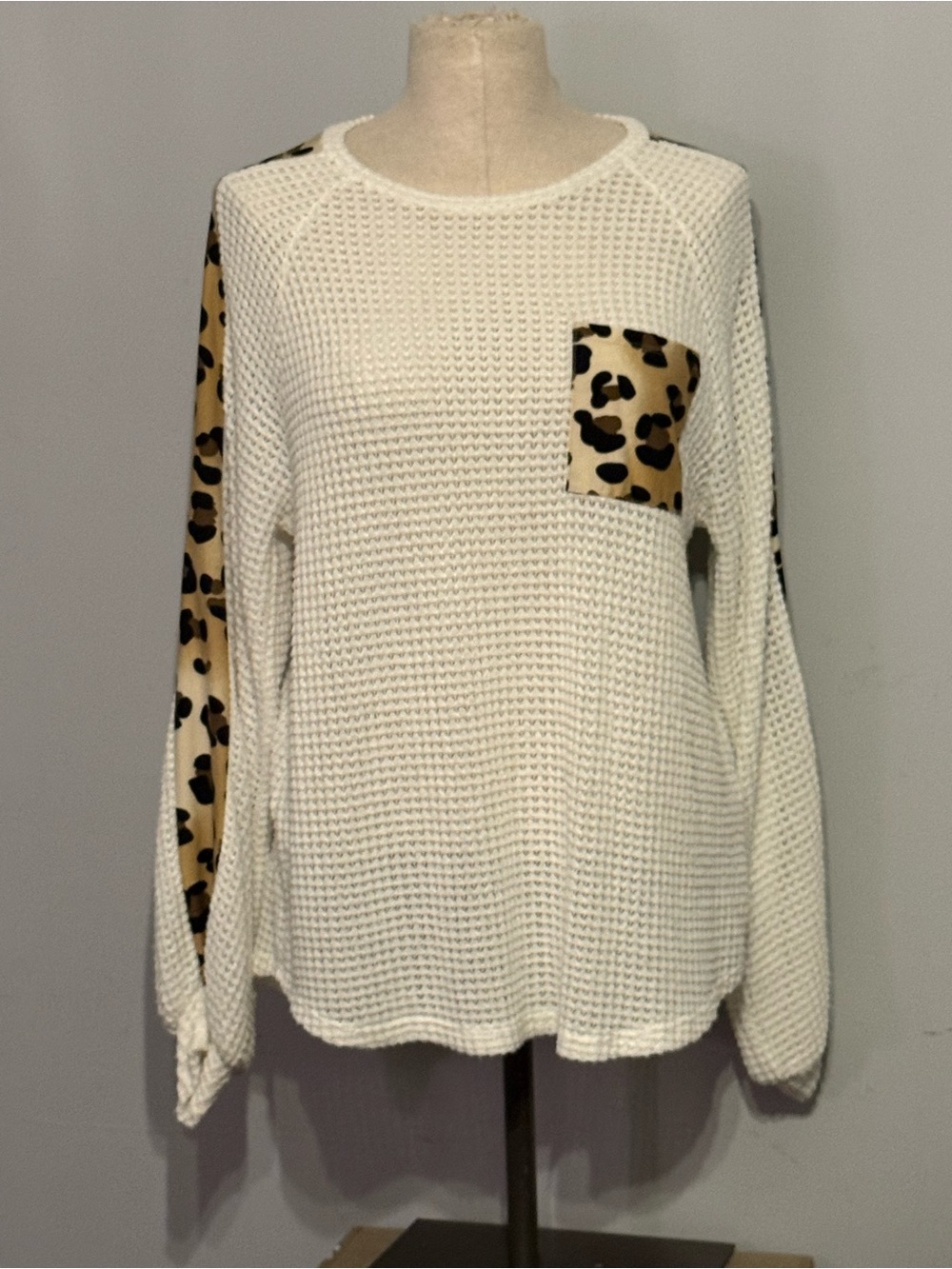 12PM By Mon Ami Cream Open Knit Sweater
